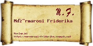 Mármarosi Friderika névjegykártya